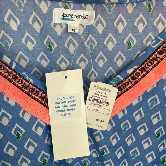 Pure Nordic  Kaftan
White Blue Print NWT - Picture 5 of 7